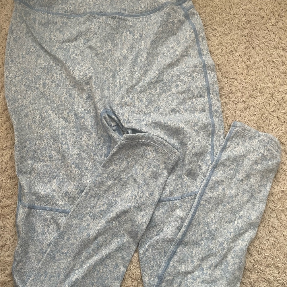 Gymshark Light Blue Patterned Leggings b17